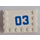 LEGO blanc Tuile 4 x 6 avec Goujons sur 3 Edges avec &quot;03&quot; Autocollant (6180)