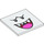 LEGO White Tile 6 x 6 with King Boo Face with Dark Pink Tongue with Bottom Tubes (10202 / 107973)