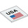 LEGO Weiß Fliese 6 x 6 mit &#039;USA&#039; und Flagge mit Unterrohren (10202 / 78240)