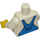 LEGO hvid Torso med Blå Bib Overalls over V-neck Skjorte (76382 / 88585)