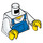 LEGO White Torso with Blue Bib Overalls over V-neck Shirt (76382 / 88585)