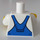 LEGO Weiß Torso mit Blau Bib Overalls over V-neck Hemd (76382 / 88585)