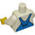 LEGO Weiß Torso mit Blau Bib Overalls over V-neck Shirt (76382 / 88585)