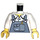 LEGO Blanco Torso con Grey Bib Mono y Plaid Camisa (76382 / 88585)