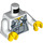 LEGO Weiß Torso mit Grey Bib Overalls und Plaid Hemd (76382 / 88585)