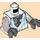 LEGO White Torso with Silver Robot Chest and Medium Azure Diamond (973 / 76382)