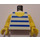 LEGO White Torso with Thick Blue and Thin Medium Green Stripes with Yellow Arms and Yellow Hands (973)