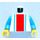 LEGO White Torso with Vertical Red and Blue Stripes and Blue Arms (973)