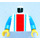 LEGO Wit Torso met Verticaal Rood en Blauw Strepen en Blauw Armen (973)