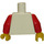 LEGO White Torso with Vertical Red and Blue Stripes and Red Arms (973)