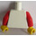 LEGO Weiß Torso mit Vertikale rot und Blau Streifen und rot Arme (973)