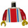 LEGO White Torso with Vertical Red and Blue Stripes and Red Arms (973)