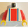 LEGO White Torso with Vertical Red and Blue Stripes and Red Arms (973)