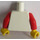 LEGO White Torso with Vertical Red and Blue Stripes and Red Arms (973)