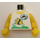 LEGO White Town Torso with Black Dolphin in Blue Oval Logo and Yellow and Black Fish Pattern with Yellow Arms and Yellow Hands (973)
