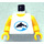 LEGO hvid Town Torso med Sort Delfin i Blå Oval med Gul Arme og Gul Hænder (973 / 73403)