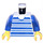 LEGO Blanco Town Torso con Azul Rayas (973)