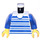 LEGO White Town Torso with Blue Stripes (973)