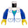 LEGO Wit Town Torso met Striped Undershirt, Zipper Jacket Pockets Patroon (973)