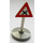 LEGO White Triangular Road Sign with attention to road crossing pattern with Base Type 2