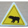 LEGO White Triangular Sign with Bear Warning Sticker with Split Clip (30259)