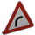 LEGO blanc Triangulaire Sign avec Droite Turn Sign avec clip fendu (30259)