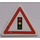 LEGO White Triangular Sign with Traffic Light Sticker with Split Clip (30259)