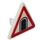 LEGO White Triangular Sign with Tunnel Sign Sticker with Open O Clip (65676)