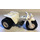 LEGO White Tricycle with Dark Gray Chassis and White Wheels