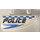 LEGO White Vehicle Side Flaring Intake 1 x 4 with Blue Checkered Police Logo - Right (30647)
