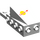 LEGO Weiß Keil 2 x 3 mit Backstein 2 x 4 Seitenbolzen und Platte 2 x 2 mit Classic Raum Logo (2336)