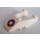 LEGO White Wedge 6 x 4 Cutout with Captain America Logo Sticker with Stud Notches (6153)