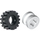 LEGO White Wheel Rim Ø8 x 6.4 without Side Notch with Tyre 8/ 75 x 8 Offset Tread
