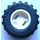 LEGO White Wheel Rim Wide Ø11 x 12 with Round Hole with Tire 21mm D. x 12mm - Offset Tread Small Wide with Slightly Bevelled Edge and no Band