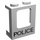 LEGO Weiß Fenster Rahmen 1 x 2 x 2 mit &#039;Polizei&#039; mit 2 Löchern unten (2377)