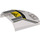 LEGO Windscreen 6 x 6 x 1.3 Curved with Corvette and Grey and Yellow Decoration (65633 / 72337)