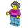 LEGO Vrouw - Dark Roze Top Minifiguur