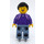 LEGO Donna, Dark Viola Giacca, Sand Blu Gambe, Nero Capelli e Ice Skates Minifigure