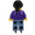 LEGO Donna, Dark Viola Giacca, Sand Blu Gambe, Nero Capelli e Ice Skates Minifigure