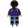 LEGO Woman, Dark Purple Jacket, Sand Blau Beine, Schwarz Haar und Ice Skates Minifigur