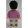 LEGO Vrouw in Bright Roze Shirt met Zwart Haar Minifiguur