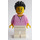 LEGO Vrouw in Bright Roze Shirt met Zwart Haar Minifiguur