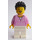 LEGO Vrouw in Bright Roze Shirt met Zwart Haar Minifiguur