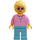 LEGO Woman in Bright Pink Shirt with Pink Lips Minifigure