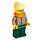 LEGO Kvinna i Mörk Gulbrun Tröja med Orange Scarf Minifigur