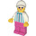 LEGO Žena v Tmavě tyrkysová Striped Košile Minifigurka