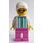LEGO Woman in Dark Turquoise Striped Shirt Minifigure