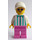 LEGO Vrouw in Donker turquoise Striped Shirt Minifiguur