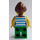 LEGO Woman in Green Striped Shirt minifiguur