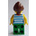 LEGO Vrouw in Groen Striped Shirt Minifiguur